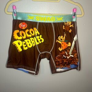 NWOT Adult Cocoa Pebbles Logo Cereal Stretch Unisex Boxer Briefs
